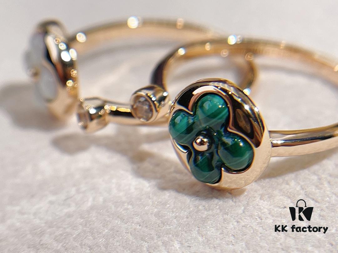 692fd16199f2d84055c89f6f Color Blossom High Jewelry Ring in V Gold with White Shell, Red Carnelian, Peacock Green, and Black Onyx