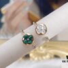 692fd16299f2d84055c89f72 Color Blossom High Jewelry Ring in V Gold with White Shell, Red Carnelian, Peacock Green, and Black Onyx