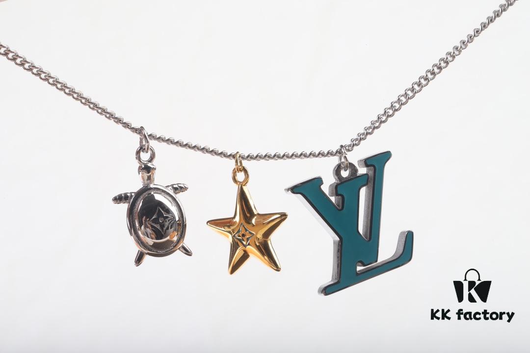 692fd16c99f2d84055c89f88 Louis Vuitton Aquatics Enamel Starfish and Turtle Necklace