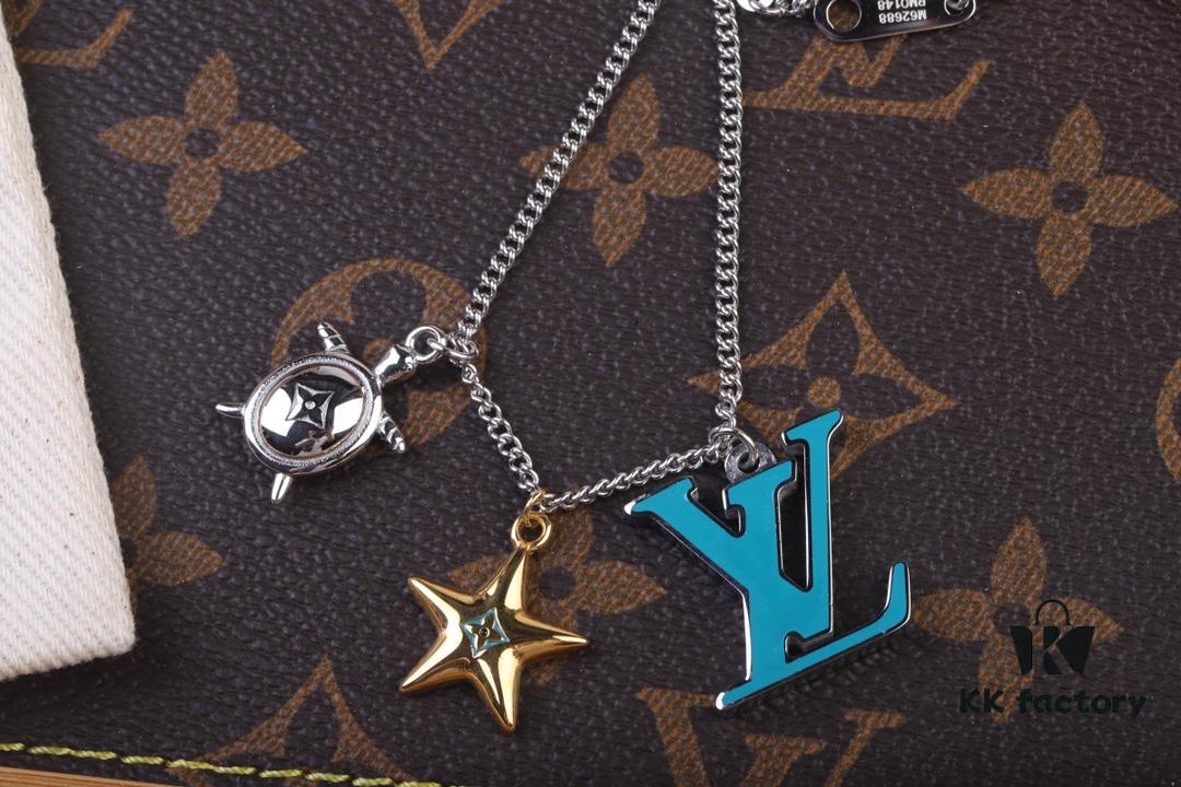 692fd16d99f2d84055c89f8b Louis Vuitton Aquatics Enamel Starfish and Turtle Necklace