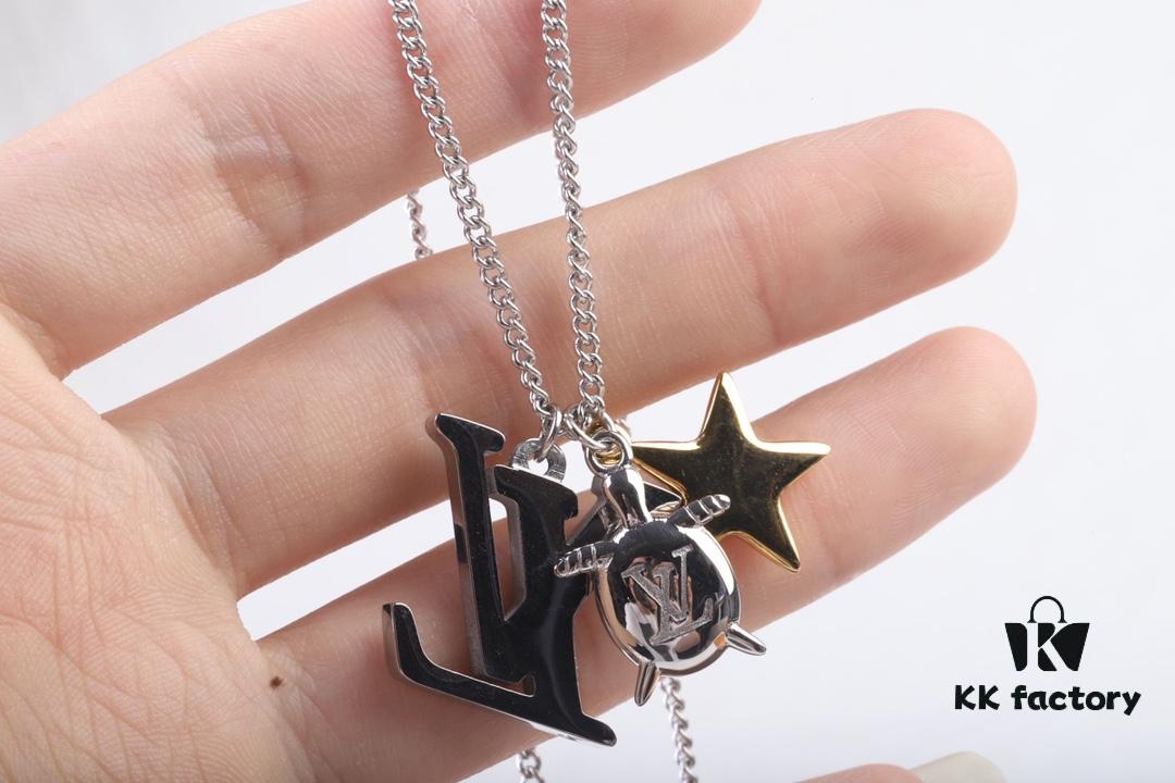 692fd16d99f2d84055c89f8c Louis Vuitton Aquatics Enamel Starfish and Turtle Necklace
