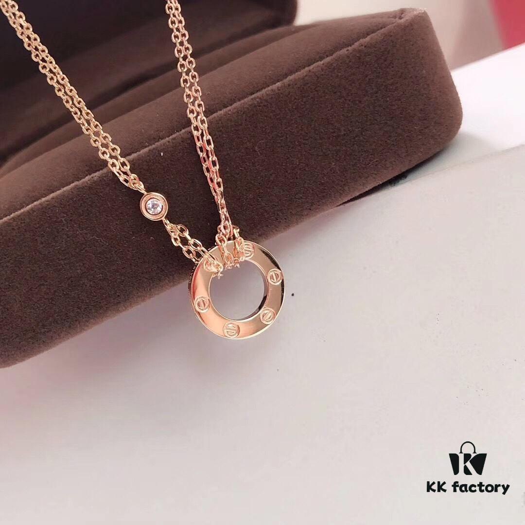 692fd18e99f2d84055c89fdf Cartier Love Collection New Diamond-Paved Double-Sided Necklace