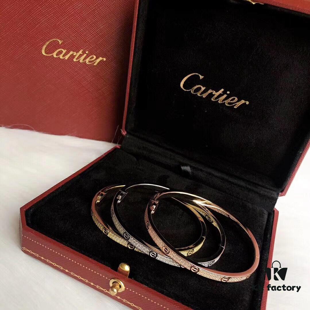692fd19099f2d84055c89fe3 Cartier Narrow Style Diamond-Paved Bracelet, S925 Sterling Silver with Thick Gold Plating, Rose Gold/Gold/Platinum, Adjustable Fit, Celebrity-Inspired Design
