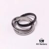 692fd19399f2d84055c89fec Cartier Trinity Black-Inlay Stainless Steel Smooth Ring
