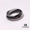 692fd19399f2d84055c89fef Cartier Trinity Black-Inlay Stainless Steel Smooth Ring