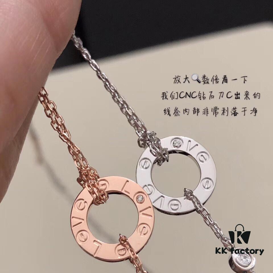 692fd19699f2d84055c89ff6 Cartier Z Necklace, Authentic Gold and Diamond Version, Love Collection, Exquisite Double-Layer Chain Design