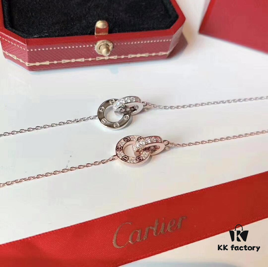 692fd1a999f2d84055c8a029 Cartier LOVE Collection Dual Full Diamond Double-Sided Bracelet, Large and Small Two-Ring Design, CNC Polished with Screw Detail, Premium German S925 Sterling Silver with Thick Gold Plating, Available in Rose Gold and Platinum Finish