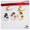 692fd1ae99f2d84055c8a036 Cartier Love Earrings Studs, Rose Gold, White Gold, Yellow Gold, Original Saucer Backs, German Imported Silver with Thick Gold Plating