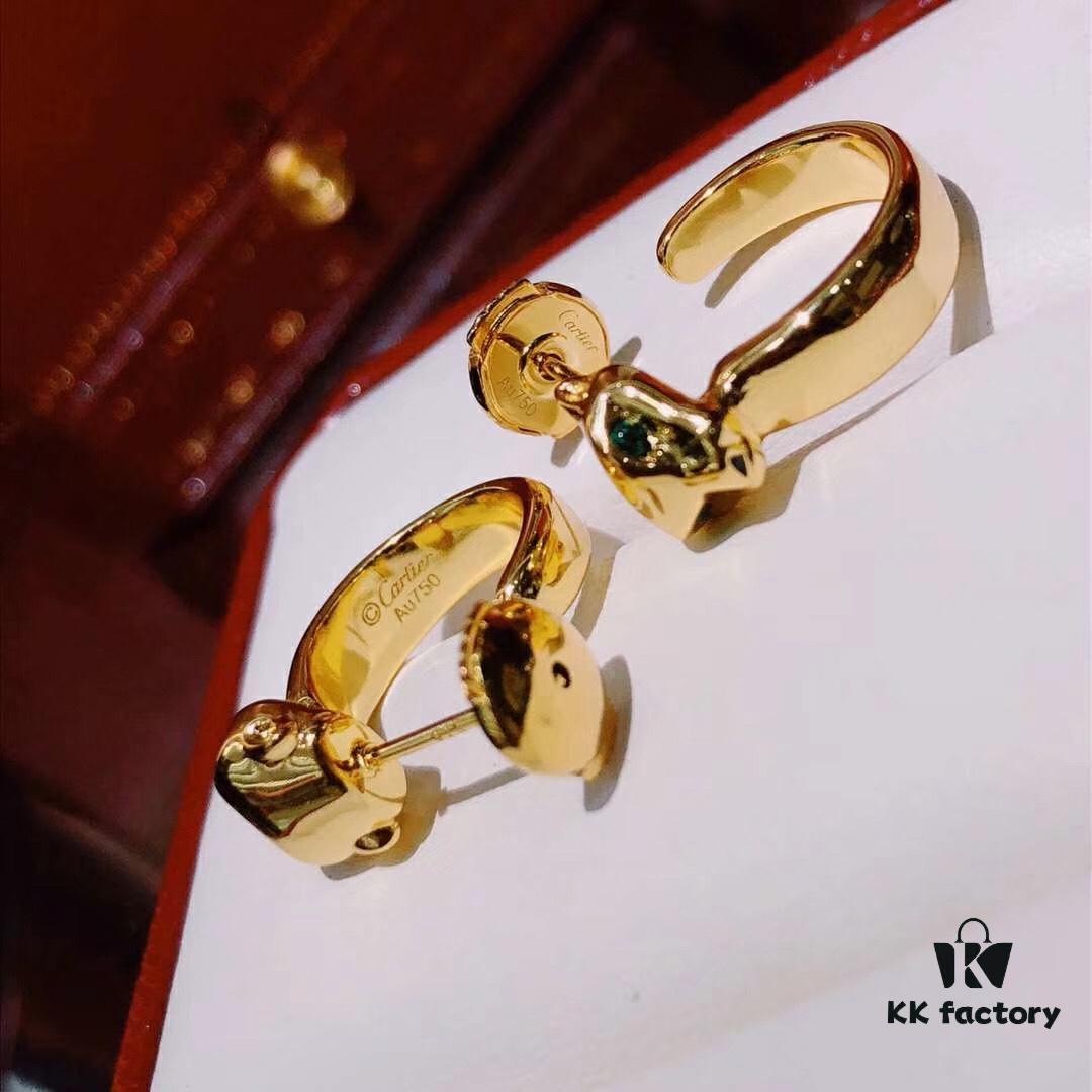 692fd1b899f2d84055c8a04c Seiko Version 👼 Cartier Panther Head Earrings 🎈 Latest Hot-Selling Cartier Leopard Green Emerald Studs