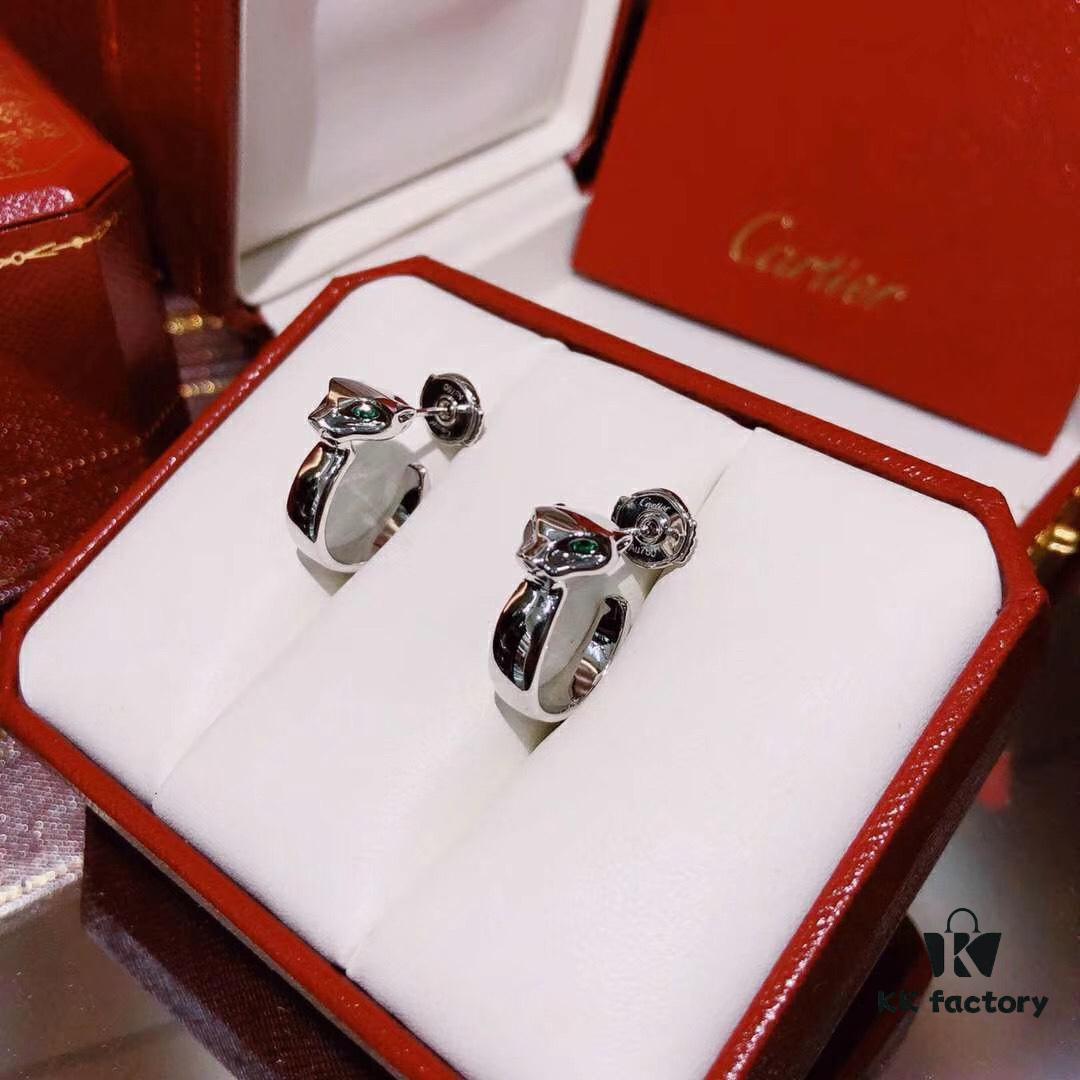 692fd1b999f2d84055c8a04e Seiko Version 👼 Cartier Panther Head Earrings 🎈 Latest Hot-Selling Cartier Leopard Green Emerald Studs