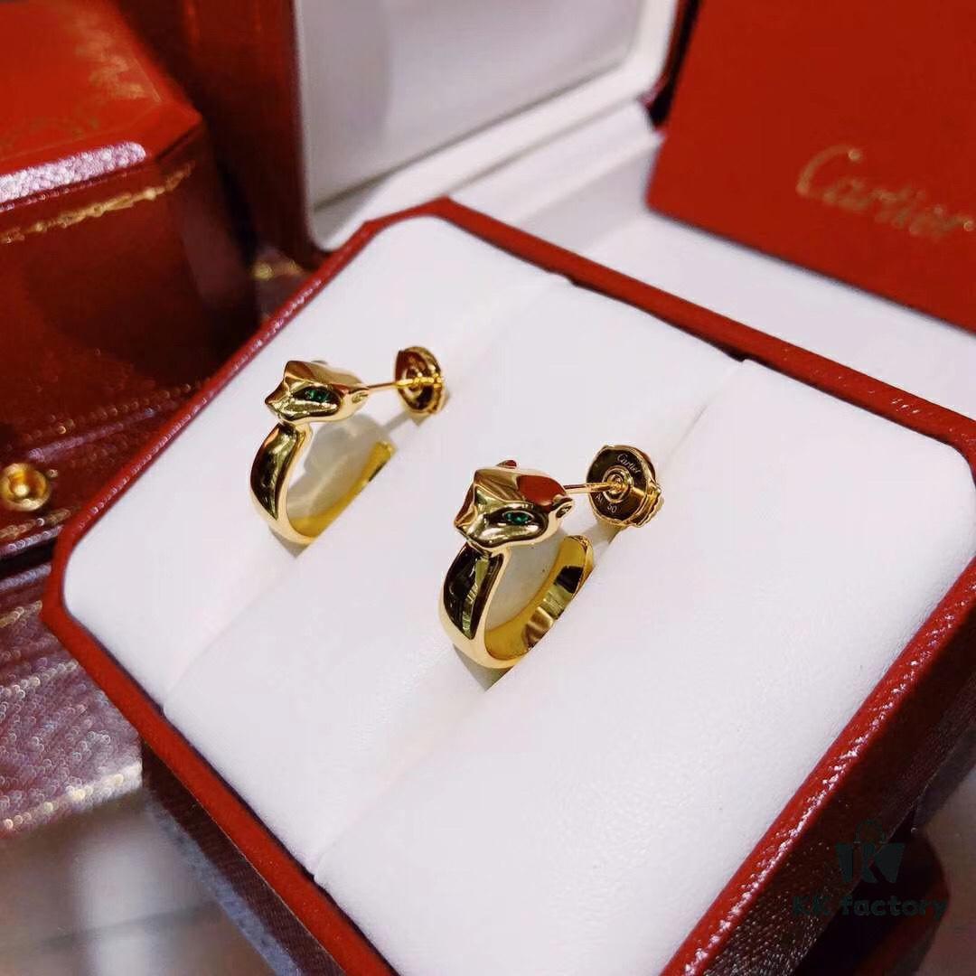 692fd1ba99f2d84055c8a051 Seiko Version 👼 Cartier Panther Head Earrings 🎈 Latest Hot-Selling Cartier Leopard Green Emerald Studs