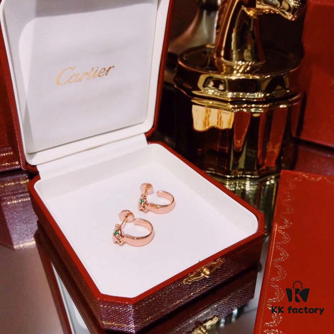 692fd1bb99f2d84055c8a053 Seiko Version 👼 Cartier Panther Head Earrings 🎈 Latest Hot-Selling Cartier Leopard Green Emerald Studs