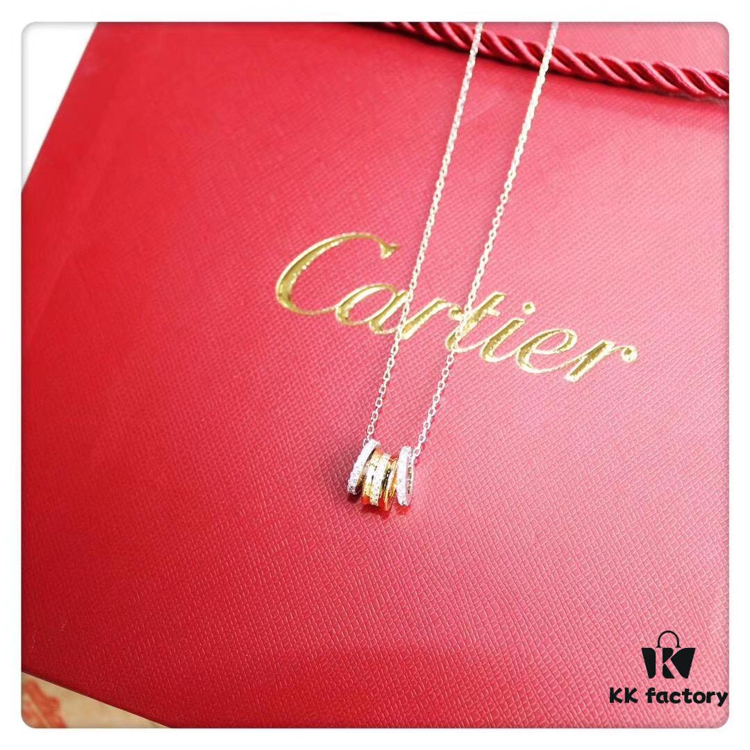 692fd1c899f2d84055c8a077 Cartier-style Classic Three-Ring Adjustable Necklace S925 Sterling Silver Plated 18K Real Gold with Imported Simulated Diamonds, Luxury Dual-Tone Plating, Detachable for Versatile Styling