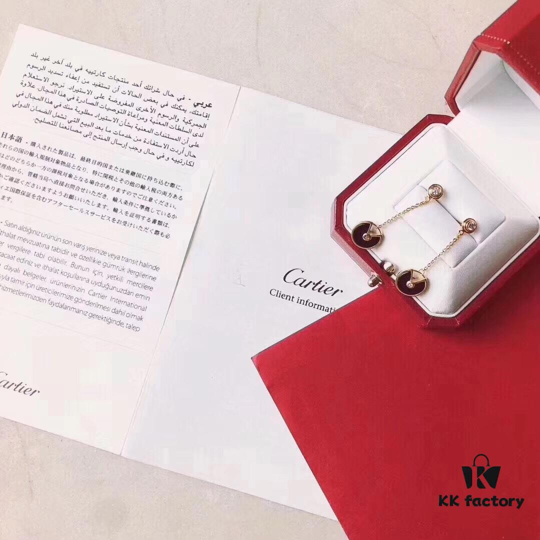 692fd1ca99f2d84055c8a07b Cartier-Style High-End Double-Sided Pendant Stud Earrings, 925 Sterling Silver with Red, White, and Black Gemstones, Symbolizing Different Love Messages, Available in Rose Gold, White Gold, and Yellow Gold