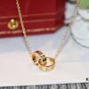 692fd1cd99f2d84055c8a085 Classic Bestseller CARTIER Love Series Double Ring Necklace CNC Precision Crafted Plated Gold Tone