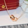 692fd1cd99f2d84055c8a087 Classic Bestseller CARTIER Love Series Double Ring Necklace CNC Precision Crafted Plated Gold Tone