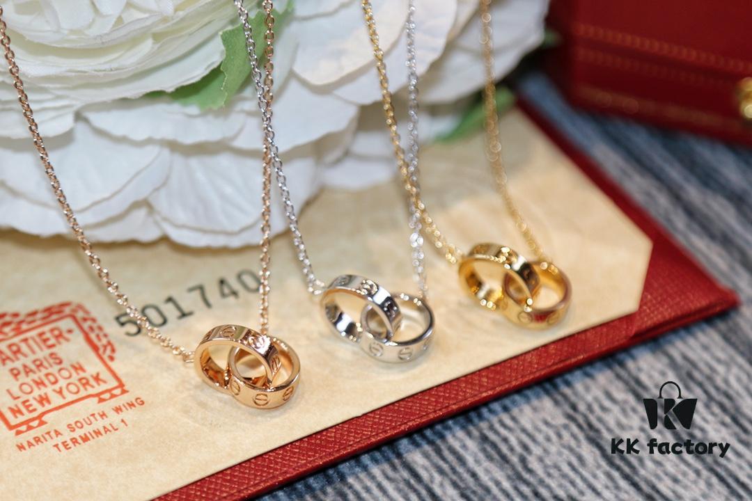 692fd1ce99f2d84055c8a088 Classic Bestseller CARTIER Love Series Double Ring Necklace CNC Precision Crafted Plated Gold Tone