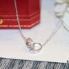 692fd1d199f2d84055c8a08e Classic Bestseller - CNC Precision Crafted CARTIER LOVE Series Diamond Double Ring Necklace