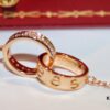 692fd1d299f2d84055c8a095 Classic Bestseller - CNC Precision Crafted CARTIER LOVE Series Diamond Double Ring Necklace