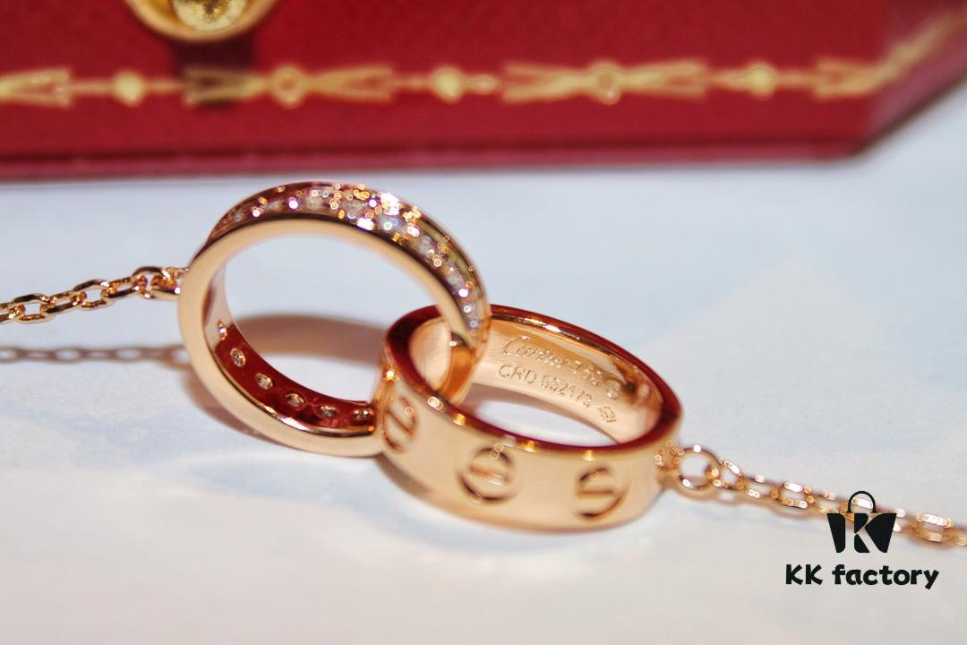 692fd1d299f2d84055c8a095 Classic Bestseller - CNC Precision Crafted CARTIER LOVE Series Diamond Double Ring Necklace