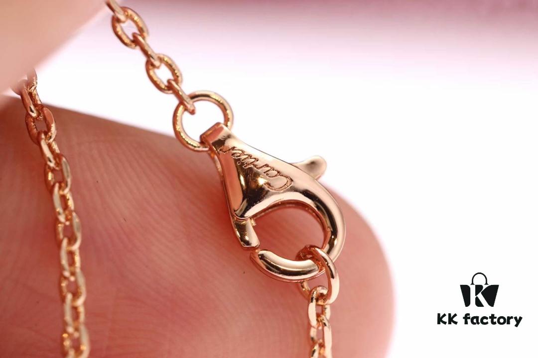692fd1d499f2d84055c8a09a New Arrival 💗 Cartier Rose Gold Double Ring Full Diamond Round Pendant Necklace