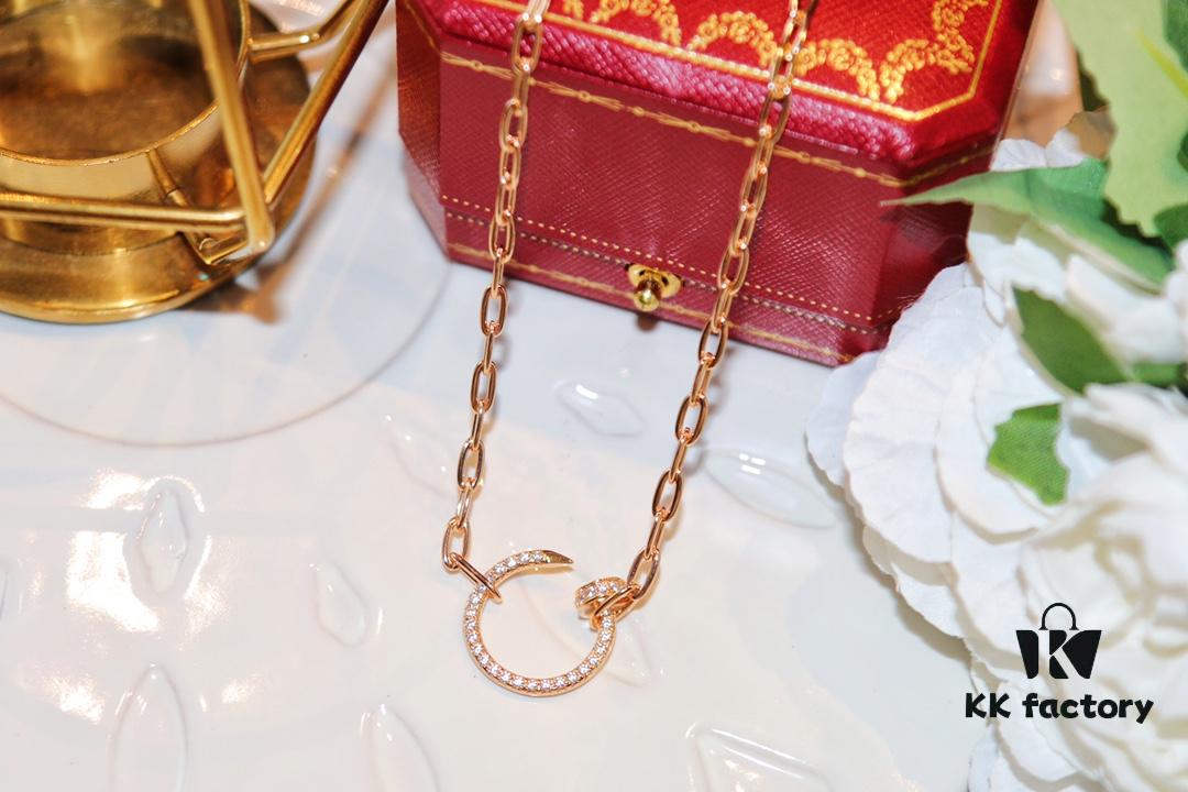 692fd1d799f2d84055c8a09f Latest Muse Jiang Shuying Same Style Cartier New Curb Chain Necklace Hollow Link Chain Original Proportion Major Celebrities' Same Style Precision Craftsmanship German Imported S925 Sterling Silver Plated 14K Gold Rose Gold Platinum Double-Sided Wear