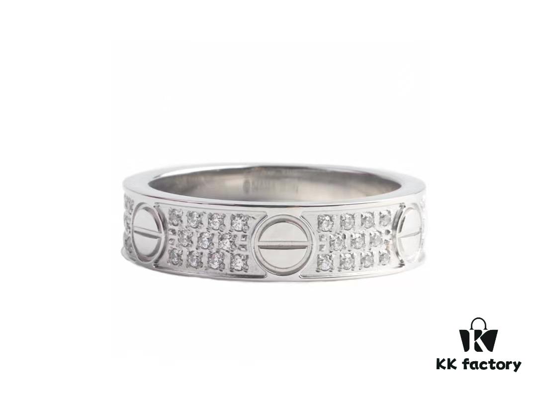 692fd1dc99f2d84055c8a0b4 Cartier Screw Ring Pair, Full Diamond Set, CMC Craftsmanship, Simple and Stylish, Timeless Classic Design