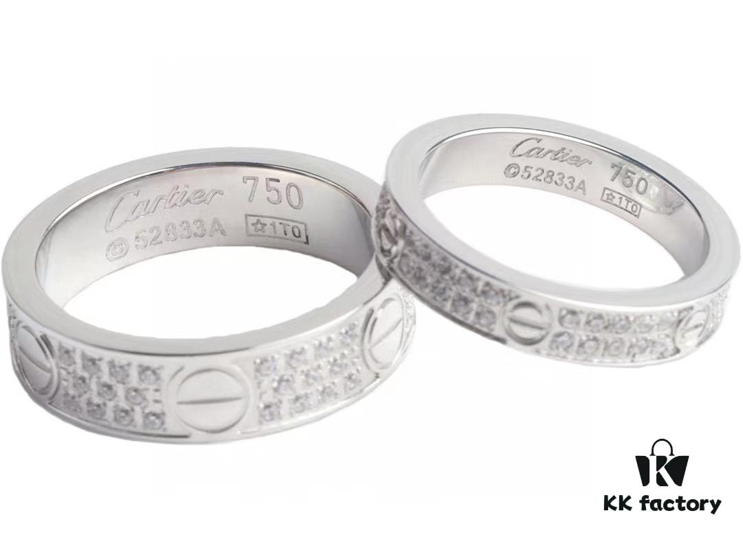 692fd1de99f2d84055c8a0b7 Cartier Screw Ring Pair, Full Diamond Set, CMC Craftsmanship, Simple and Stylish, Timeless Classic Design