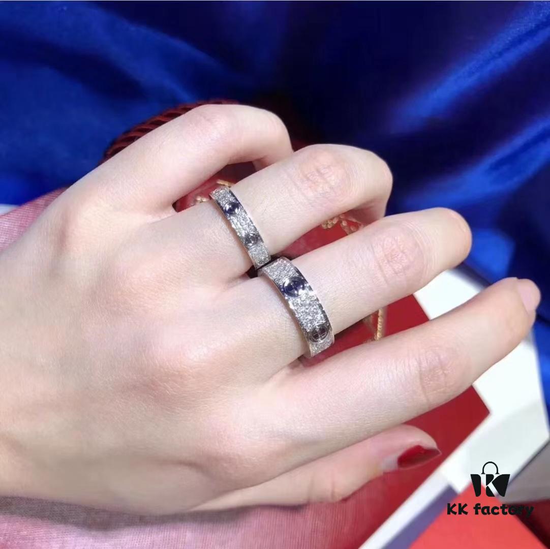 692fd1e099f2d84055c8a0bf Cartier Screw Ring Pair, Full Diamond Set, CMC Craftsmanship, Simple and Stylish, Timeless Classic Design