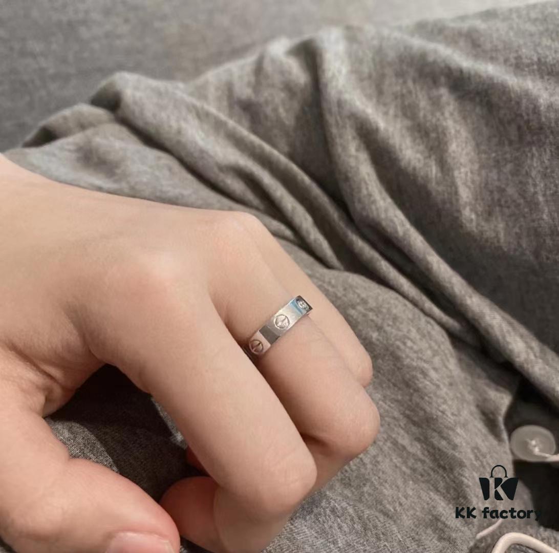 Cartier Screw Ring Pair, Diamond-Free Design, CMC Craftsmanship, Simple and Stylish, Timeless Classic