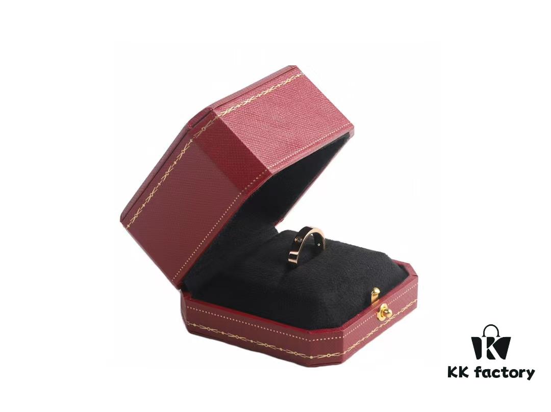 Cartier Screw Ring with Three Diamonds, CMC Craftsmanship, Simple and Fashionable, Classic Design Never Goes Out of Style