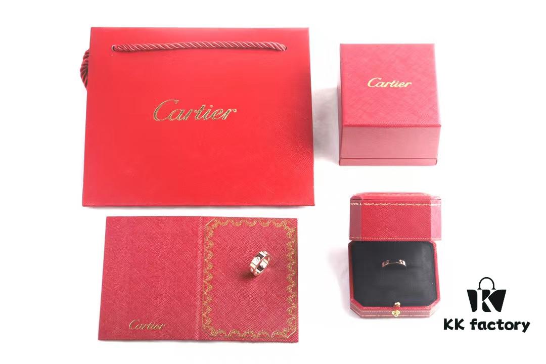 Cartier Screw Ring with Three Diamonds, CMC Craftsmanship, Simple and Fashionable, Classic Design Never Goes Out of Style