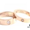 Cartier Screw Ring with Three Diamonds, CMC Craftsmanship, Simple and Fashionable, Classic Design Never Goes Out of Style