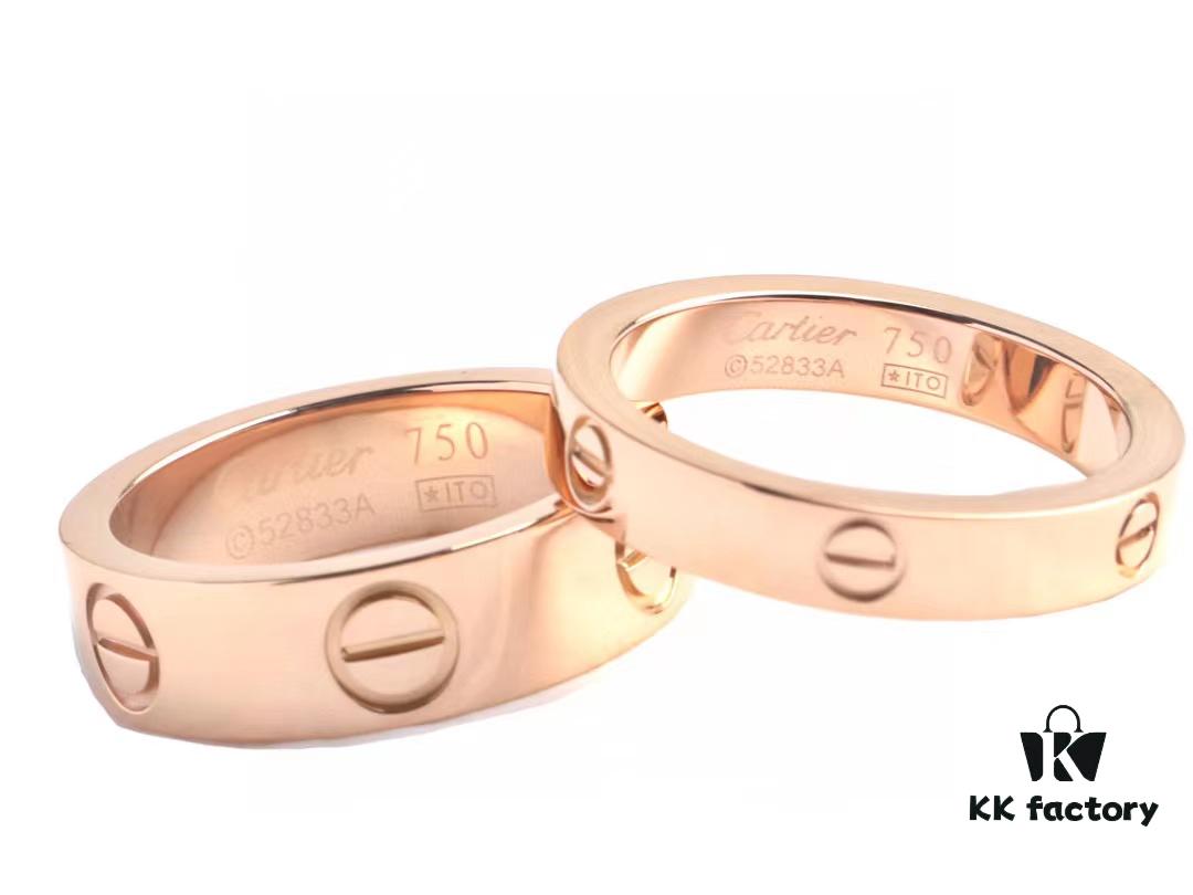 Cartier Screw Ring Pair Without Diamonds, CMC Craftsmanship, Simple and Stylish, Timeless Classic Design