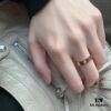 Cartier Screw Ring with Three Diamonds, CMC Craftsmanship, Simple and Fashionable, Classic Design Never Goes Out of Style