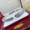 692fd1f399f2d84055c8a0f2 New Arrival V Gold Plated with Mimi Gold CNC Hand-Set Diamond Cartier Style Slim Half-Pave Panther Bracelet, Size 16.17