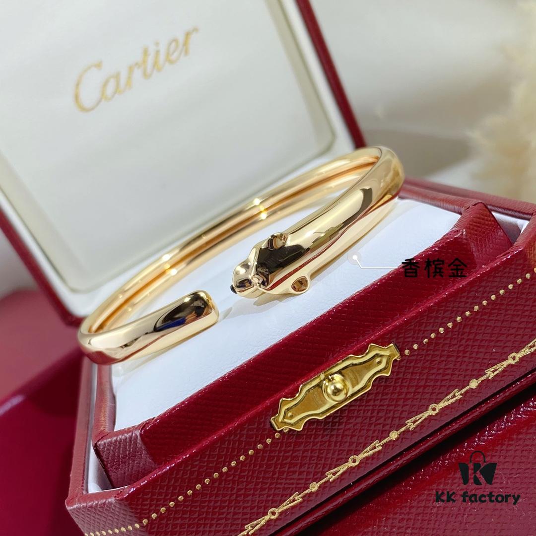 692fd1f399f2d84055c8a0f3 New Arrival V Gold Plated 18K Mimetic Gold CNC Hand-Set Diamond Cartier Thin Smooth Leopard Bangle, Ultra Thick and Imposing Leopard Design, Unisex Couple Bracelet