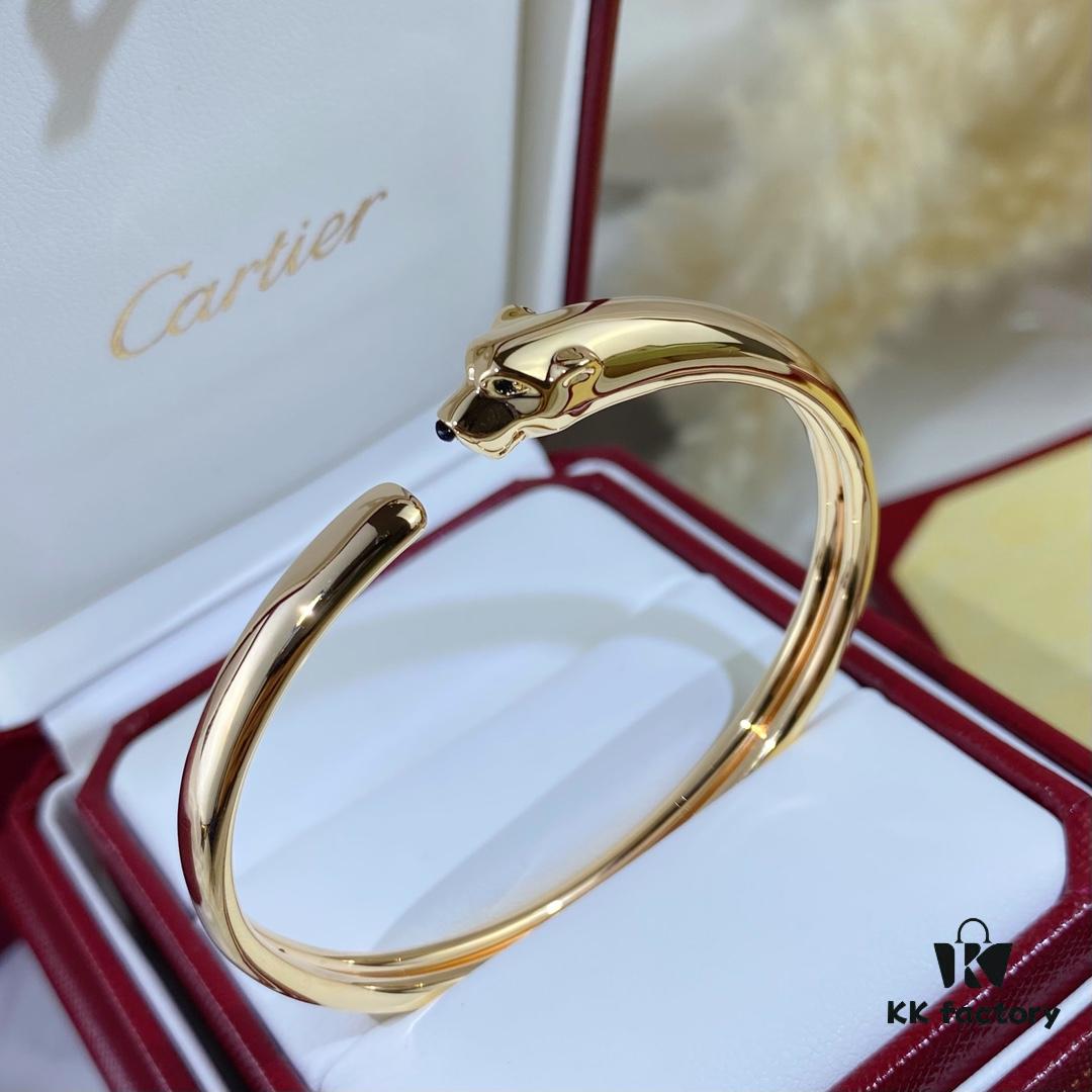 692fd1f499f2d84055c8a0f5 New Arrival V Gold Plated 18K Mimetic Gold CNC Hand-Set Diamond Cartier Thin Smooth Leopard Bangle, Ultra Thick and Imposing Leopard Design, Unisex Couple Bracelet