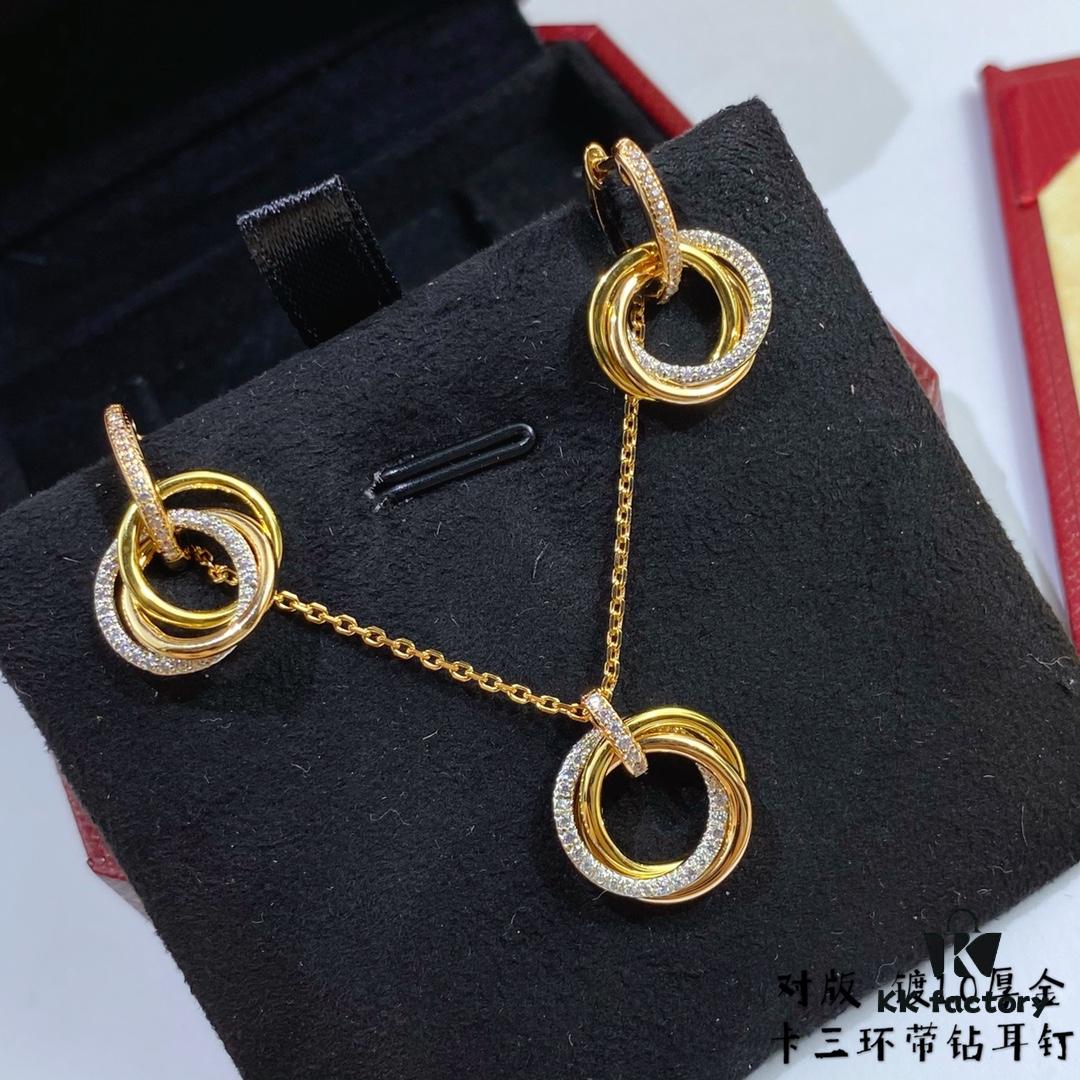 692fd1fb99f2d84055c8a105 Cartier Small Triple Ring Diamond Stud Earrings, Another Classic Design, Embracing Symmetrical Beauty with Elegant and Refined Craftsmanship