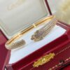 692fd1fe99f2d84055c8a112 New Arrival V Gold Plated with Mimi Gold CNC Hand-Set Diamond Cartier Style Slim Half-Pave Panther Bracelet, Size 16.17