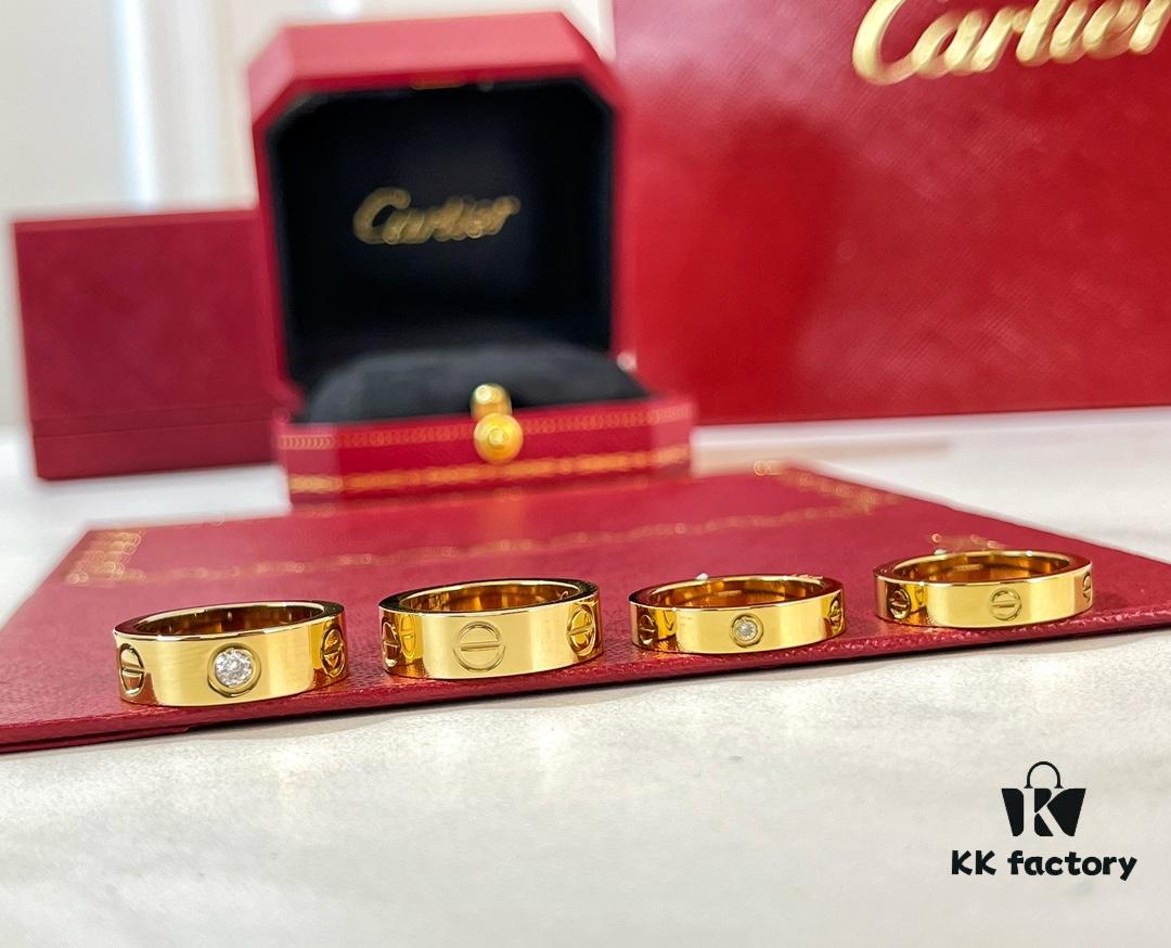 692fd20299f2d84055c8a119 Cartier Classic Love Series Ring in Rose Gold, White Gold, Yellow Gold with Diamond or Without, Wide and Narrow Width Options