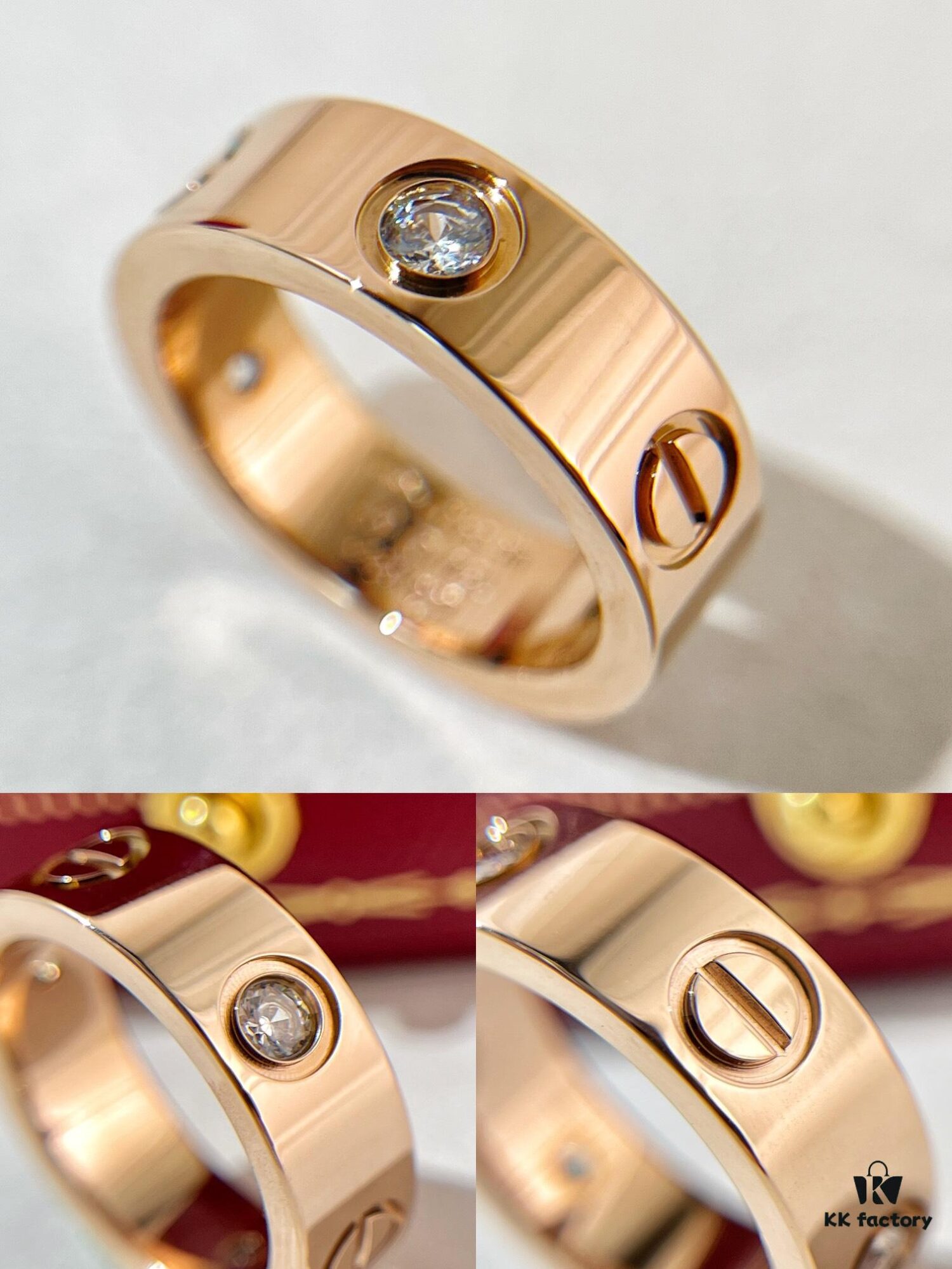692fd20599f2d84055c8a121 Cartier Classic Love Series Ring in Rose Gold, White Gold, Yellow Gold with Diamond or Without, Wide and Narrow Width Options