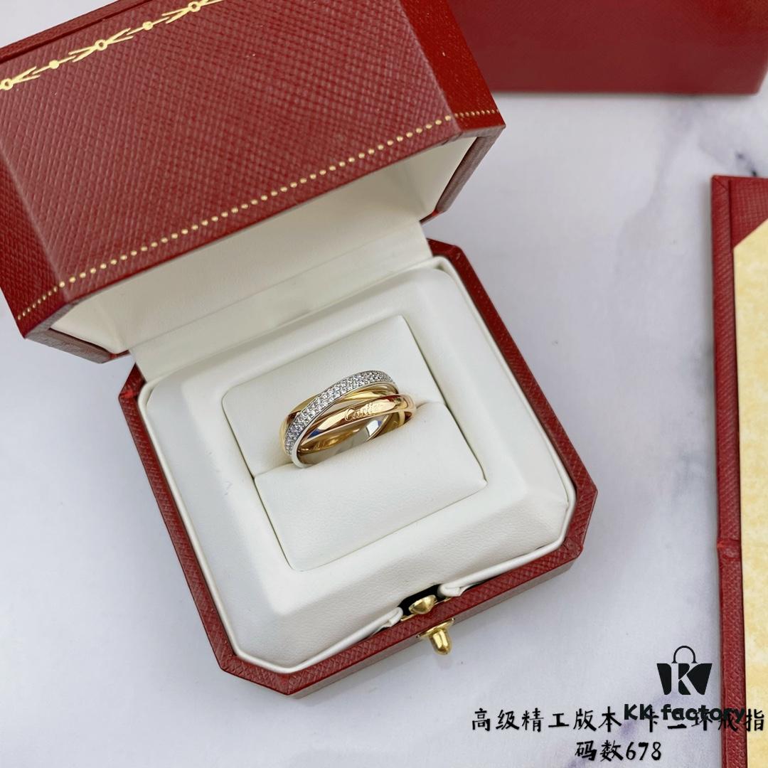 692fd22499f2d84055c8a15a V Gold Material Cartier Trinity Ring 💍 A Classic Diamond Ring Embracing Symmetrical Elegance