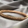 Cartier-Style Bracelet with Neutral and Edgy Design, Featuring Rotatable Rivets and V-Gold Plating