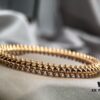 Cartier-Style Bracelet with Neutral and Edgy Design, Featuring Rotatable Rivets and V-Gold Plating