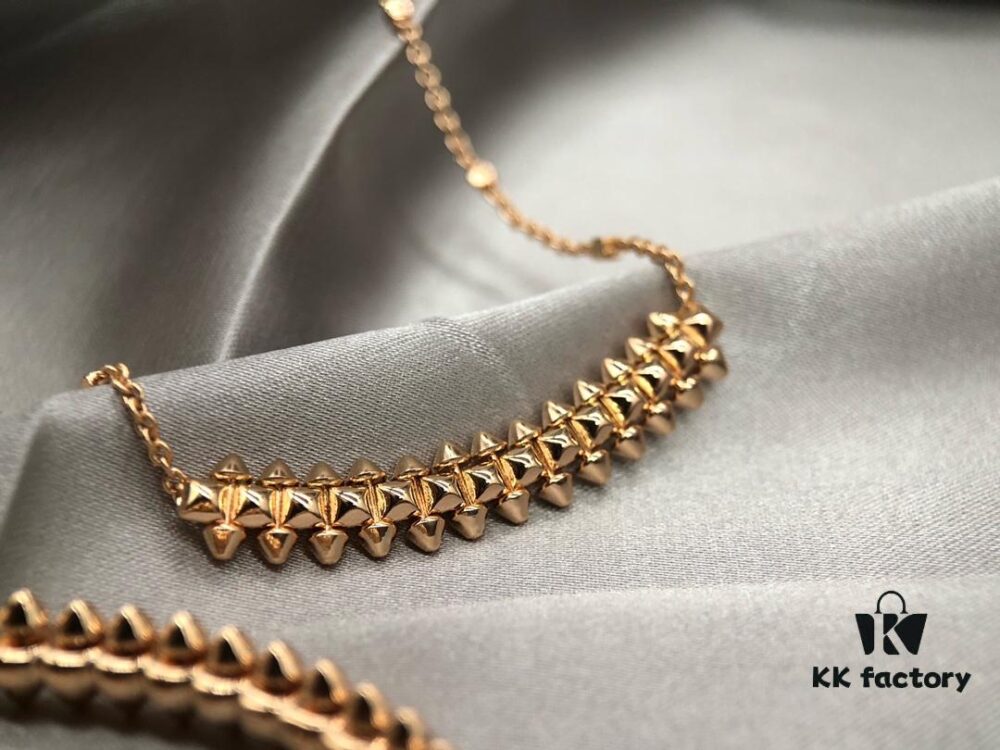 692fd23199f2d84055c8a176 Cartier Necklace with Neutral and Bold Design, Featuring Rotatable Rivets and V-Gold Plating