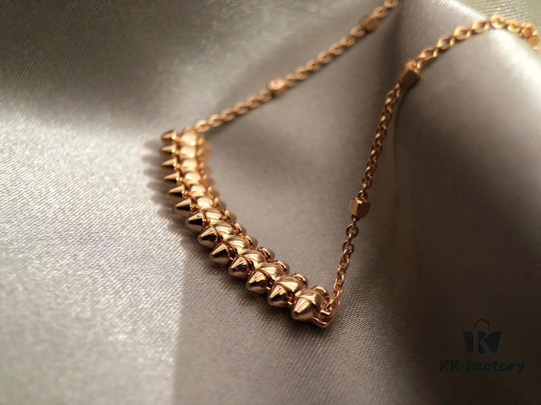 692fd23199f2d84055c8a177 Cartier Necklace with Neutral and Bold Design, Featuring Rotatable Rivets and V-Gold Plating