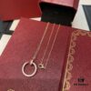 692fd23999f2d84055c8a188 Cartier Nail Necklace with Diamonds, Double-Sided Design, Handcrafted with Precision CNC and Micro-Pave 'Swallowtail' Setting, V-Gold Plated, Imported Zirconia Stones, Available in Silver and Rose Gold