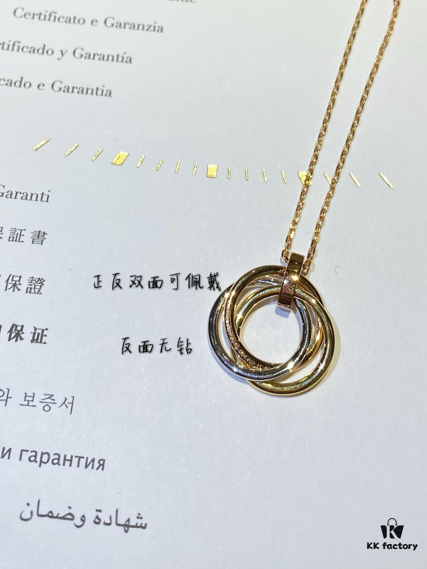 692fd25f99f2d84055c8a1cb Cartier Trinity Three-Ring Three-Color Gold Necklace