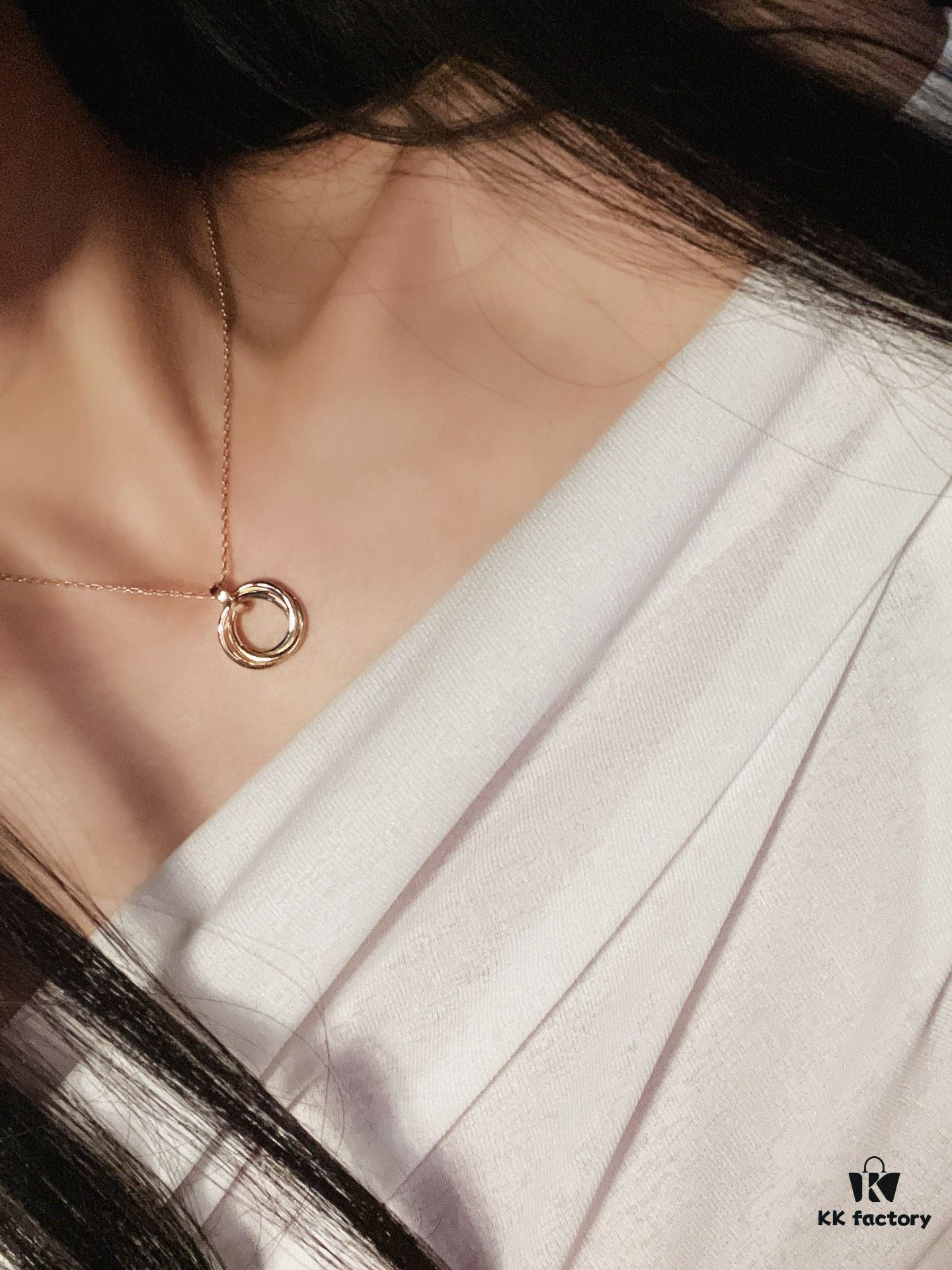 692fd25f99f2d84055c8a1cc Cartier Trinity Three-Ring Three-Color Gold Necklace